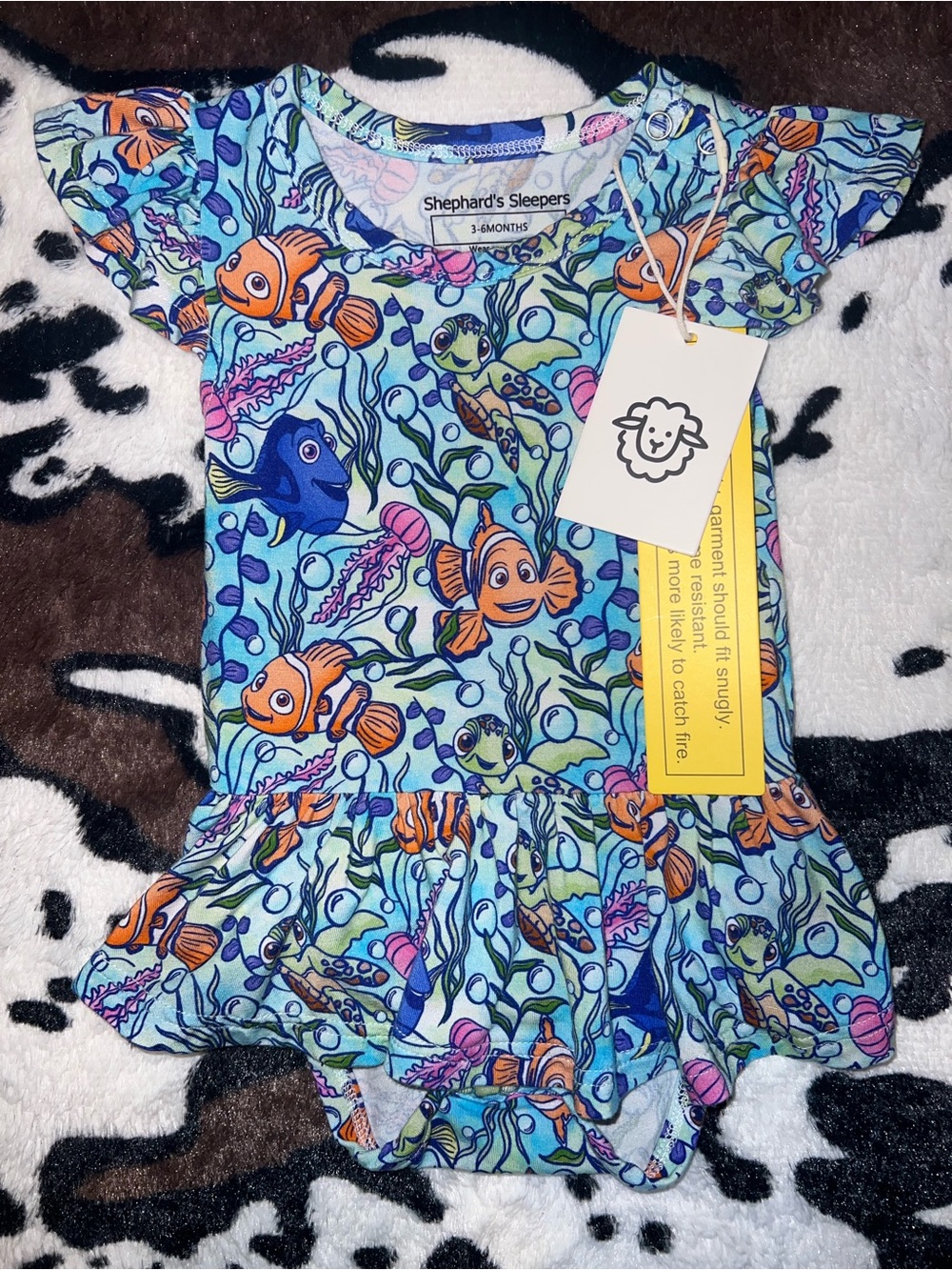 Shephard's Sleepers Finding Nemo Ruffle Bamboo Bodysuit Twirl